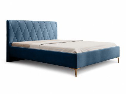 Čalúnená manželská posteľ Hilton 180x200 - modrá