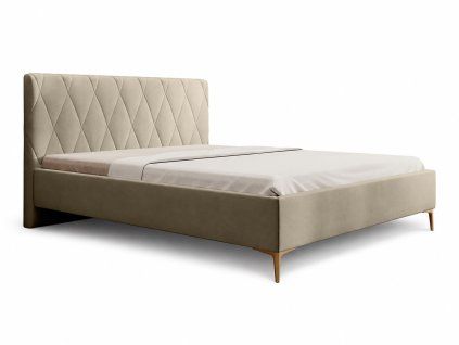 Čalúnená manželská posteľ Hilton 180x200 - tmavobéžová