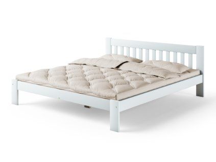 Biela borovicová posteľ 200x200 Dubhe