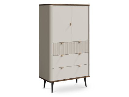 Vysoká komoda Marly - kašmír / orech