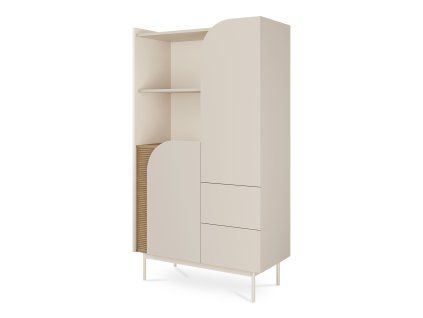 Nízka knižnica Carmen - macadamia / dub
