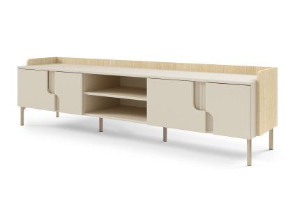 Široký TV stolík Positano - macadamia / dub mavelie