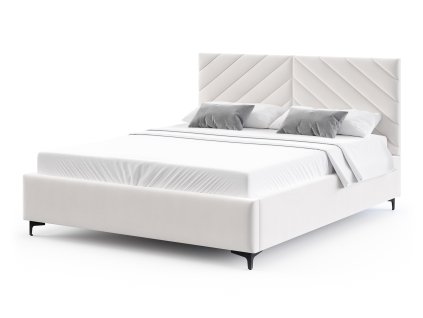 Biela čalúnená posteľ Elegante