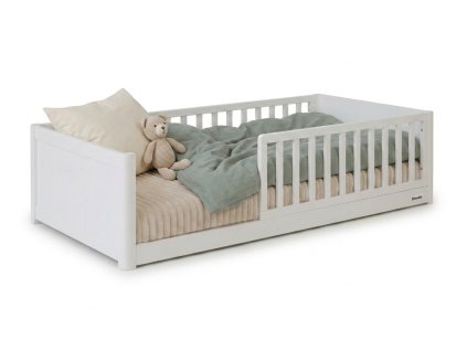 Biela montessori posteľ Smooth Monty Bed 80x160
