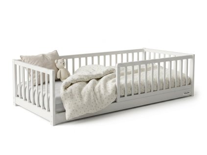 Biela montessori posteľ Monty Bed 80x160