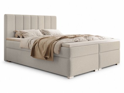 Krémová boxspring posteľ Canira