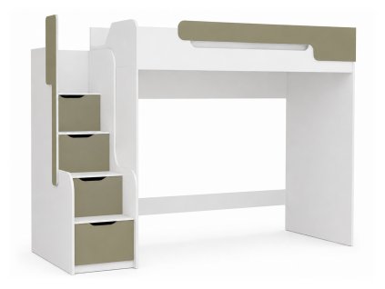 bielo zelená poschodová posteľ s úložným priestorom 90x200 Dorin