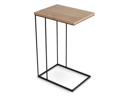Príručný stolík kovový Dru čierna/dub artisan
