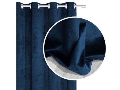Velúrový záves Velvet modrý 140x250