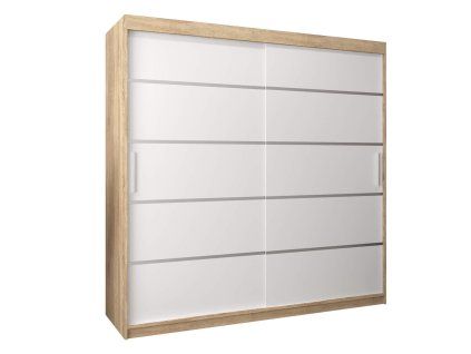 Šatníková skriňa Alyxia 180/200 - dub sonoma/biela