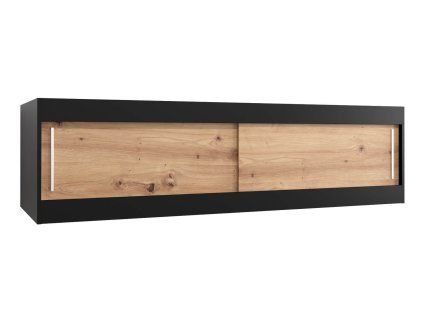 Nadstavec na skriňu 180/200 - čierna/dub artisan