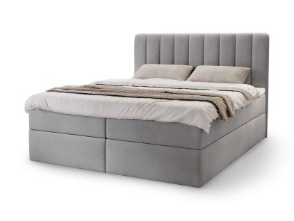 Sivá boxspring posteľ Magic.