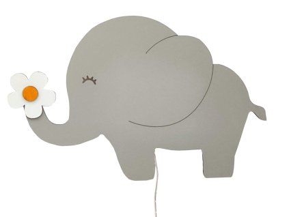Detská drevená LED lampa SLONÍK