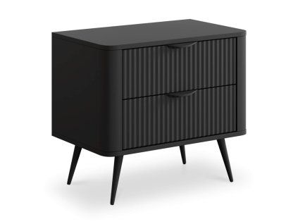Čierny retro nočný stolík Lante G2s