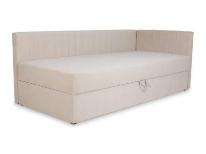 Béžová váľanda s úložným priestorom Teodor 90x200 z boku