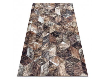 Štýlový hnedý koberec Patchwork