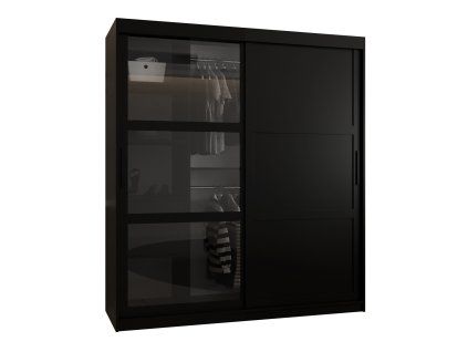 Čierna šatníková skriňa Dome 3