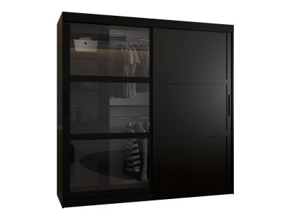 Čierna šatníková skriňa Dome 3