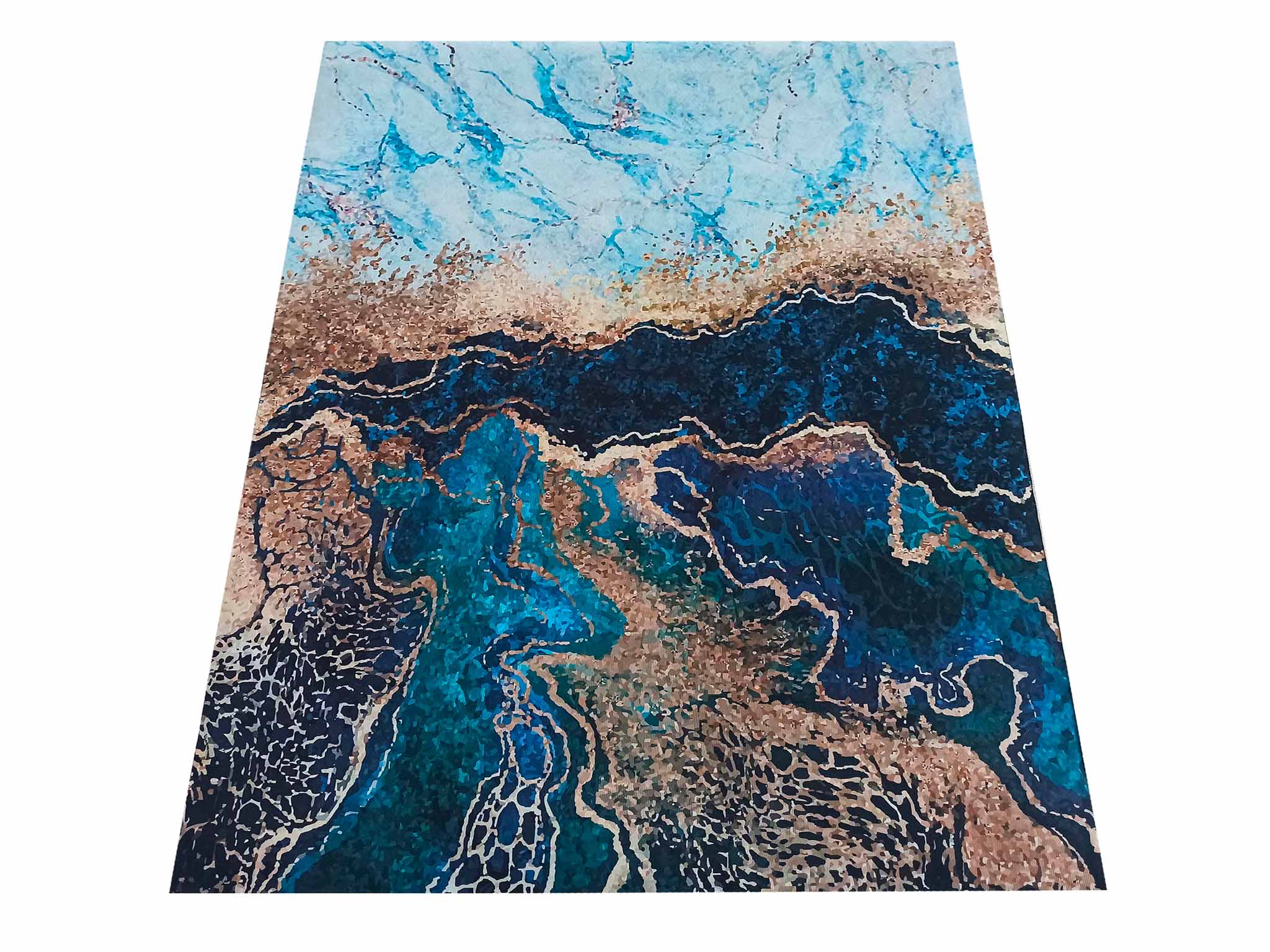 DY Modrý protišmykový koberec Moke Rozmer: 80x150 cm