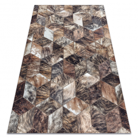 DW Hnedý obdĺžnikový koberec Patchwork Rozmer: 160x230 cm