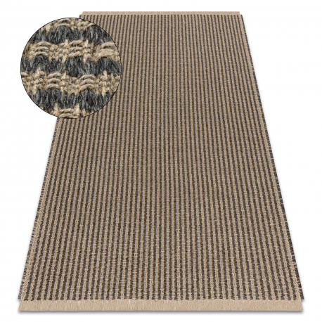 DW Čierno-béžový jutový koberec Jute 1 Rozmer: 80x150 cm