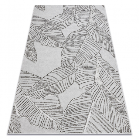 DW Sivý štruktúrovaný koberec Lira Leaves Rozmer: 140x190 cm