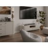 Elegantný TV stolík Ovalio v pieskovom prevedení