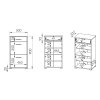 úzky botník na topánky 50x90x34 Caro - dub sonoma