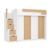 minimalistická bielo-dubová posteľ Dorin