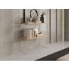dekoračný biely kovový stolík 80x80x30 cm Toni dub lancelot