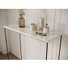 Dizajnový konzolový stolík Misan čierna/biely lesk