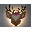 Detská drevená LED lampa Jelenček
