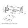 Detská posteľ so zábranou 90x200 Maurícius - rozmer