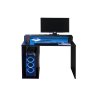 Písaceí stôl GAMER 2 v čiernom matnom prevedení s LED osvetlením.